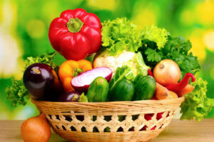 A basket of vegetables